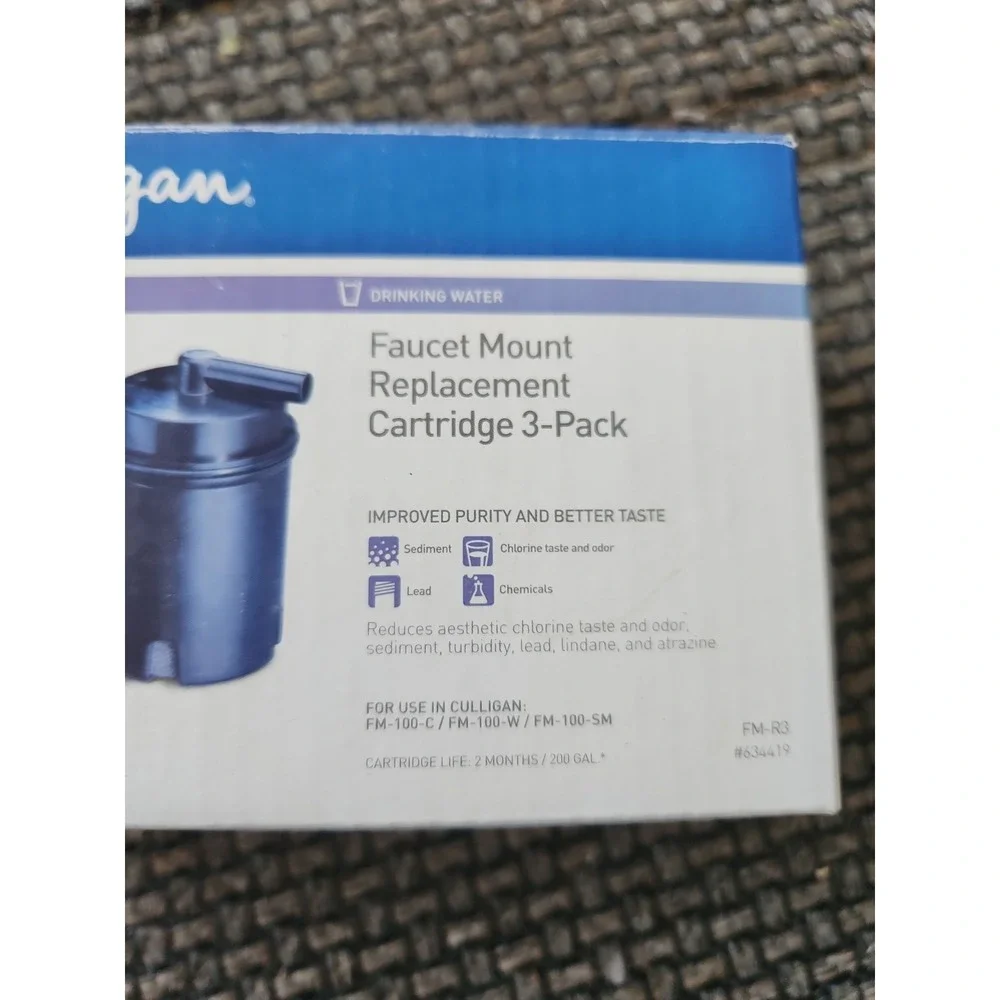 Culligan FM-R Faucet Mount Replacement Cartridge 3 Pack FM-100-C FM-100-W-Sealed